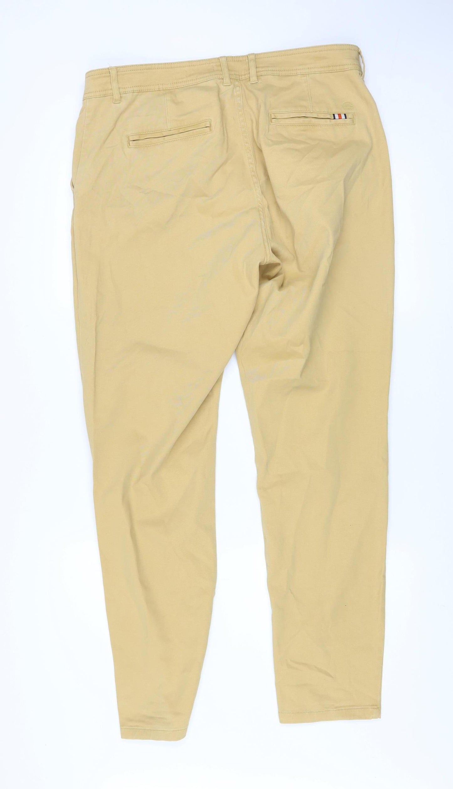 SoulCal & Co Men's Beige Chino Trousers Size L 34W x 32L Slim Fit Cotton