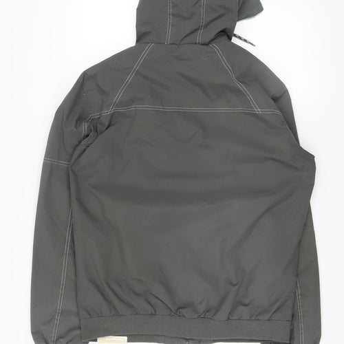 Crosshatch Mens Grey XL Hooded Windbreaker Jacket