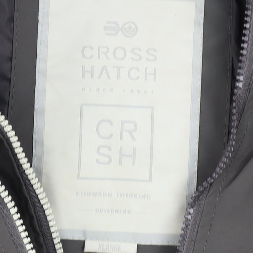 Crosshatch Mens Grey XL Hooded Windbreaker Jacket