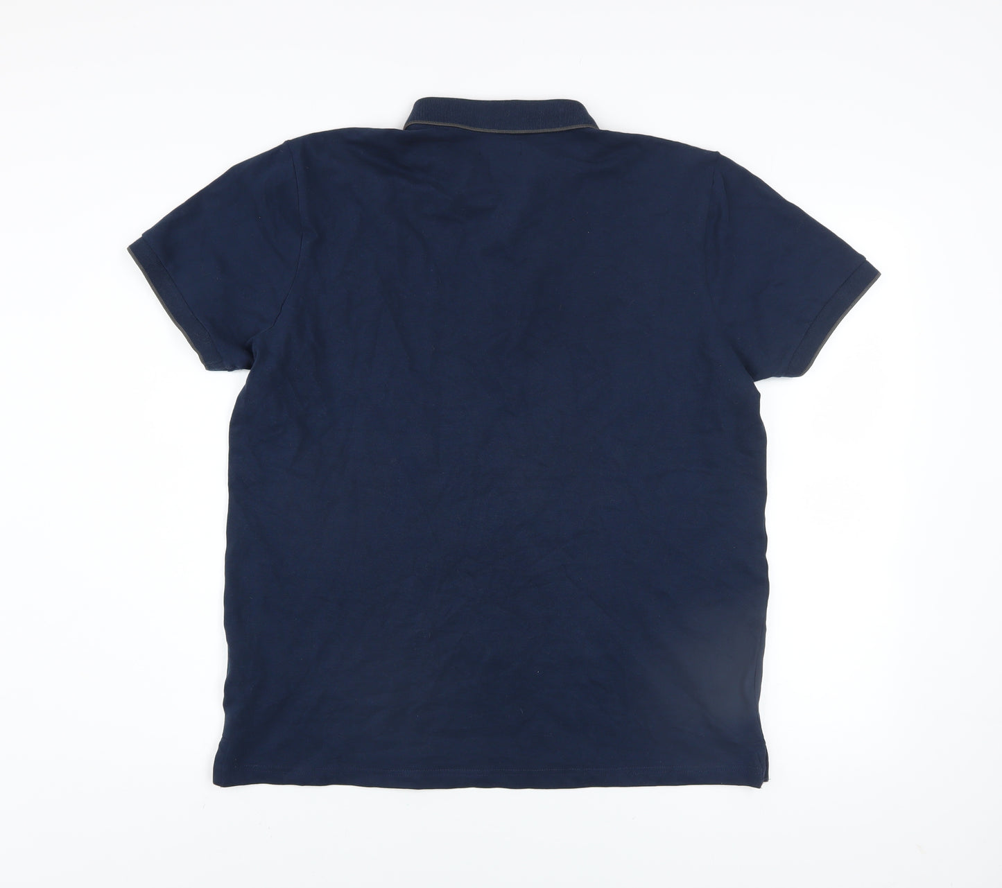 Capsule Men Blue Cotton Stretch Polo Shirt Size M