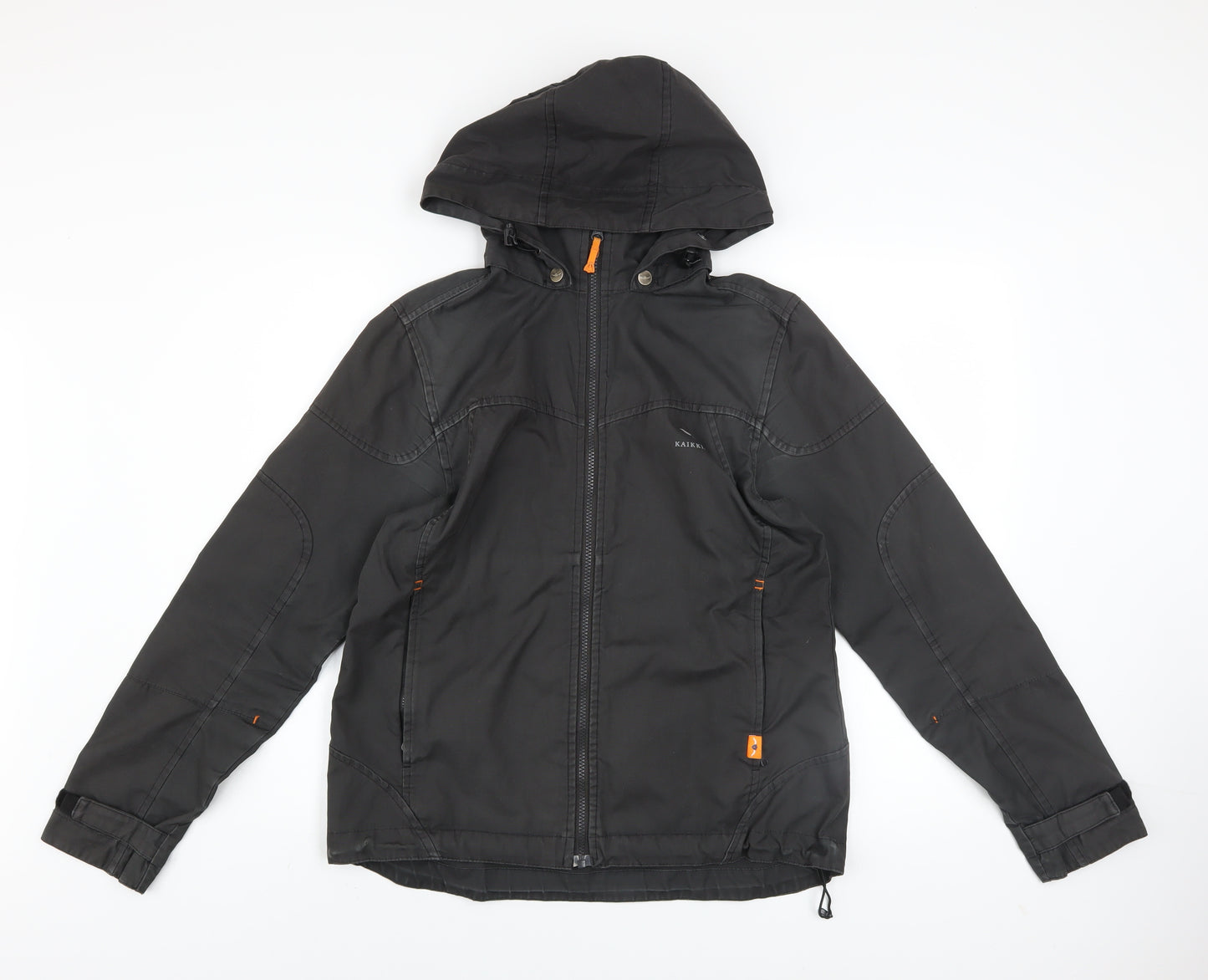 Kaikkialla Men's Black Hooded Parka Jacket Size 38 Regular Fit Outdoor