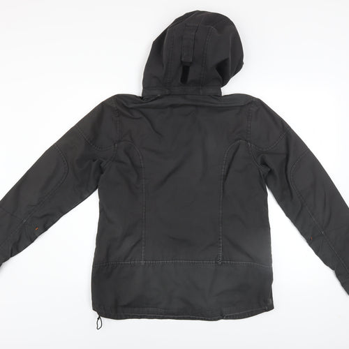 Kaikkialla Men's Black Hooded Parka Jacket Size 38 Regular Fit Outdoor