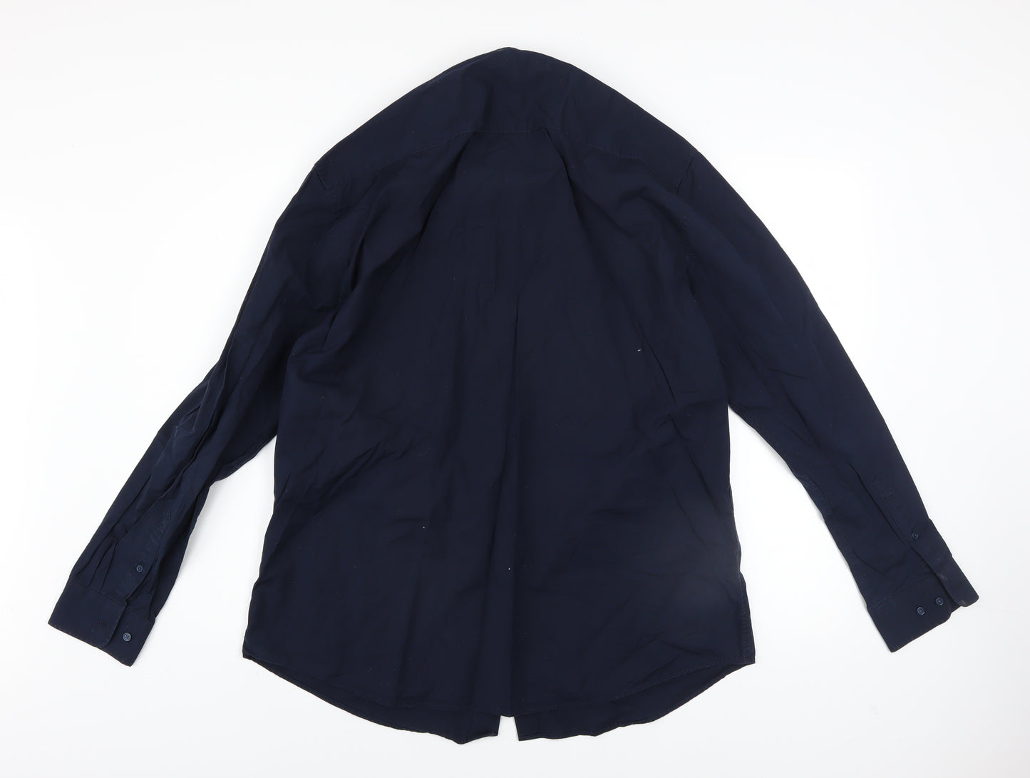Dunnes Stores Men's Blue Slim Fit Stretch Cotton Long Sleeve Shirt XL