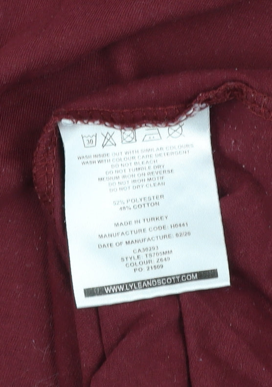 Lyle & Scott Men's Red 2XL Crew Neck Short Sleeve T-Shirt