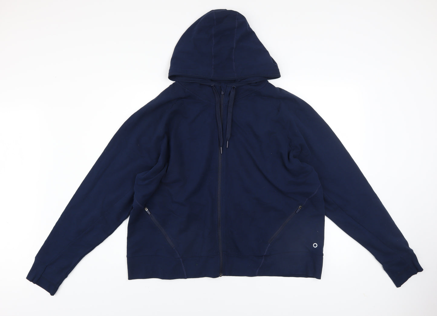 Marks and Spencer Women's Blue Hooded Track Jacket Size 22