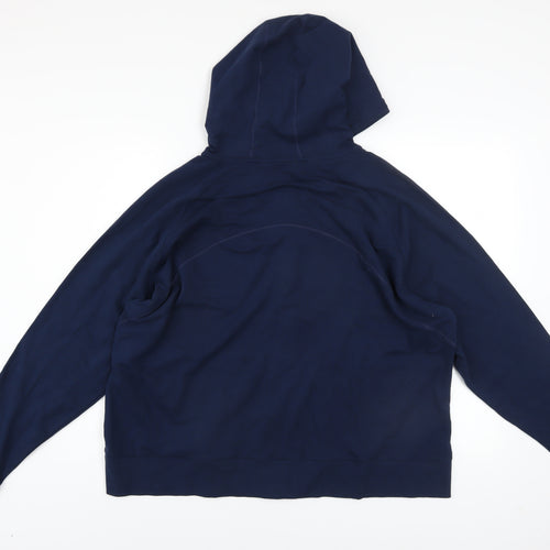 Marks and Spencer Women's Blue Hooded Track Jacket Size 22