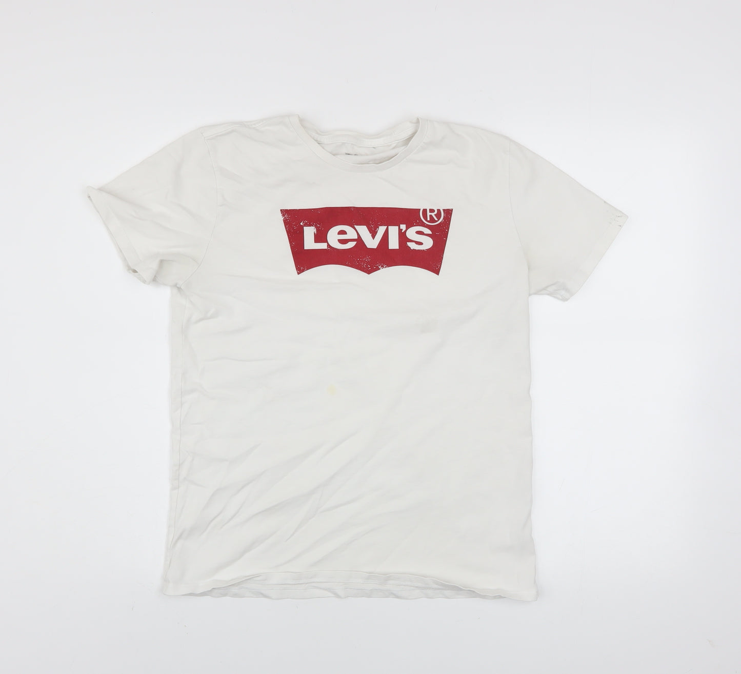 Levi's Men's White Graphic Logo Crew Neck T-Shirt Size M