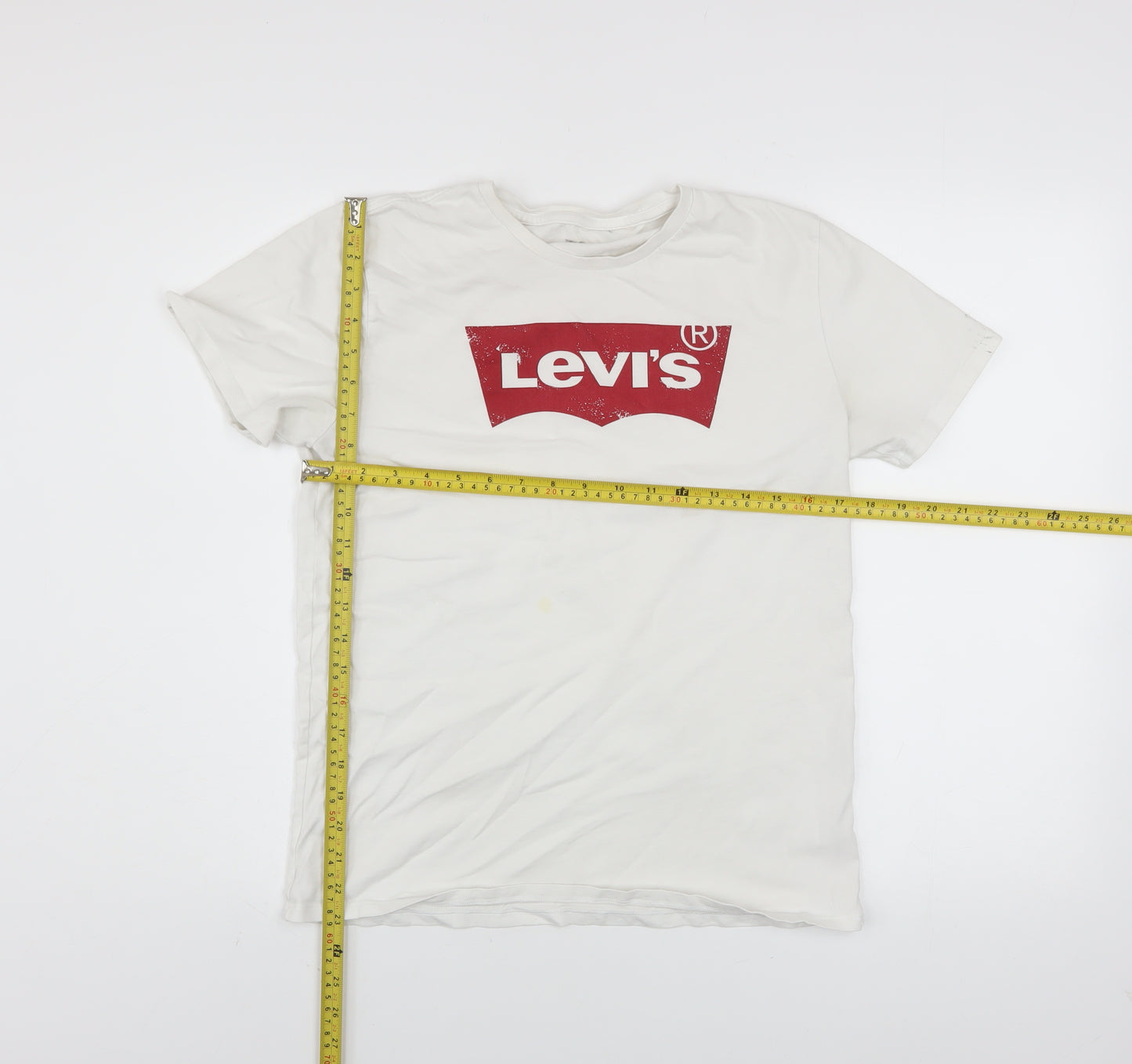 Levi's Men's White Graphic Logo Crew Neck T-Shirt Size M