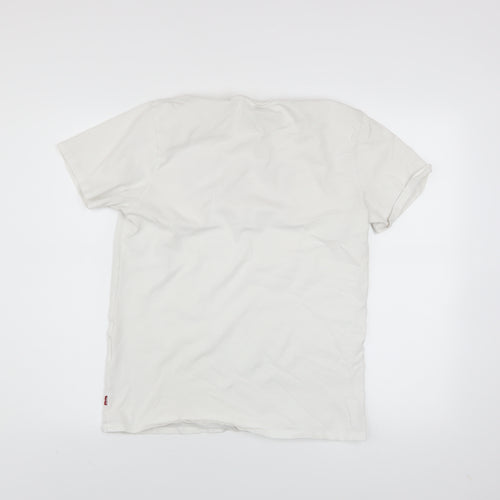 Levi's Men's White Graphic Logo Crew Neck T-Shirt Size M
