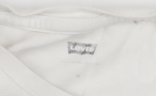 Levi's Men's White Graphic Logo Crew Neck T-Shirt Size M