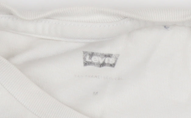 Levi's Men's White Graphic Logo Crew Neck T-Shirt Size M