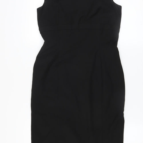 Oasis Women’s Black Size 10 Sheath Work Dress Sleeveless Knee Length