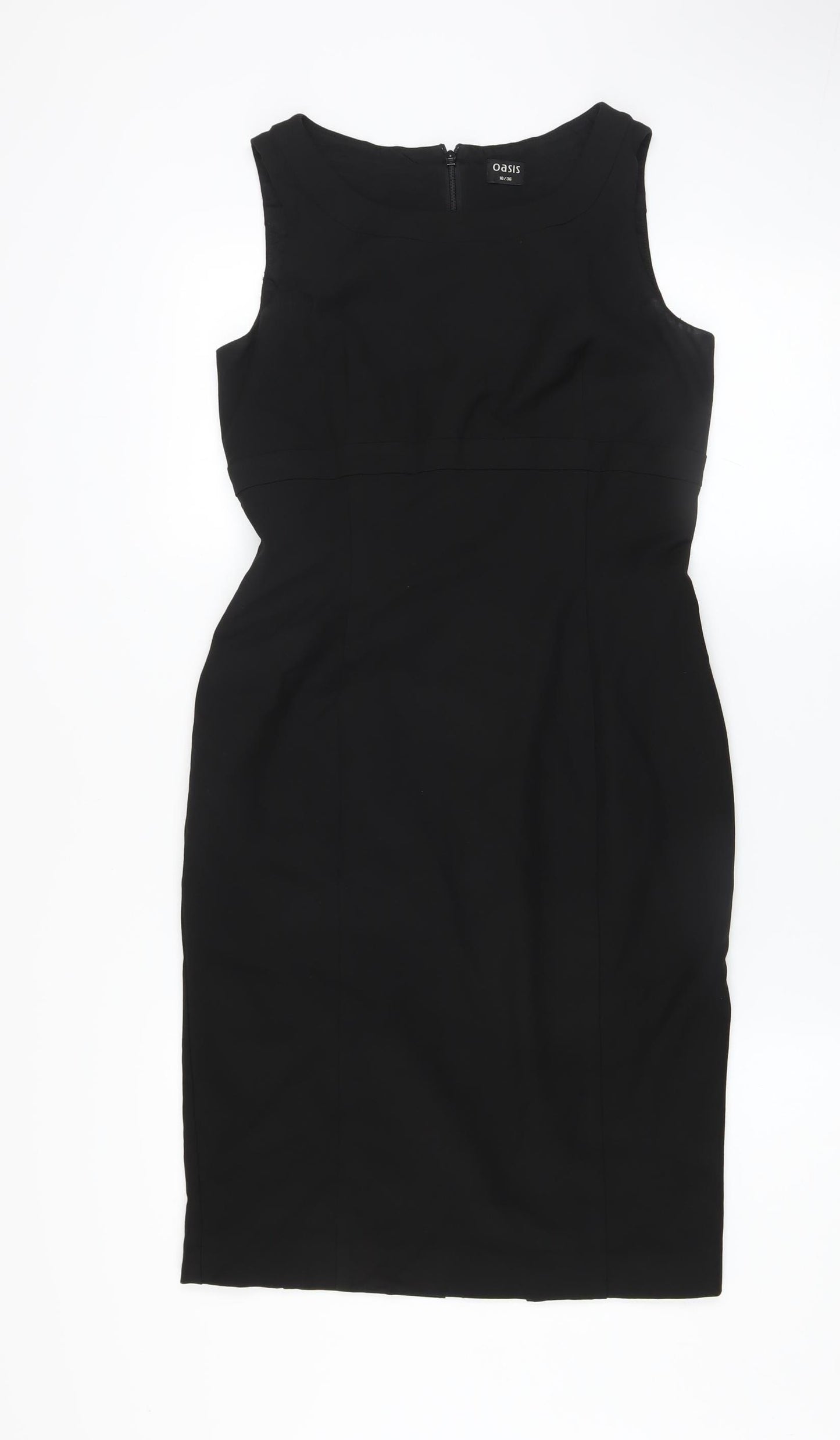 Oasis Women’s Black Size 10 Sheath Work Dress Sleeveless Knee Length
