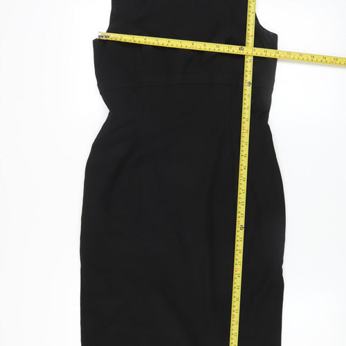 Oasis Women’s Black Size 10 Sheath Work Dress Sleeveless Knee Length