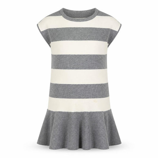 Zara Girls Grey Striped Knit Shift Dress 11-12 Years Winter Casual