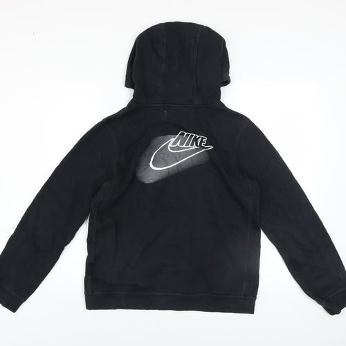 Nike Boys Black XL Pullover Hoodie with Large Logo and Fleece Lining