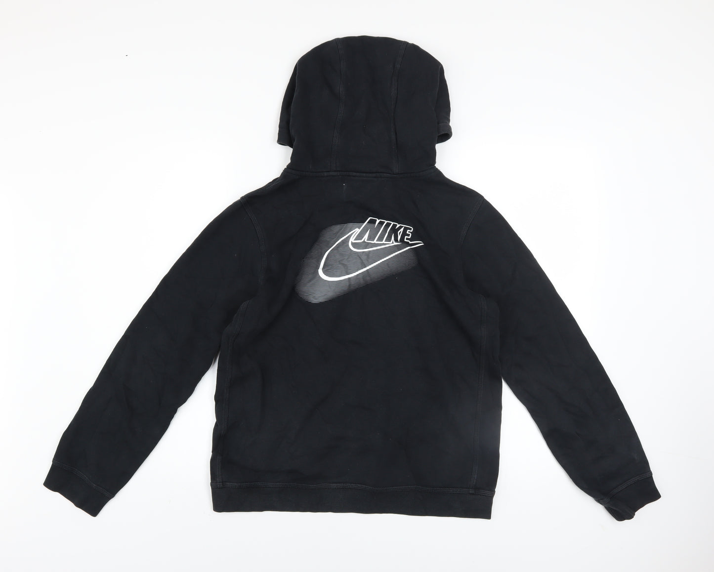 Nike Boys Black XL Pullover Hoodie with Large Logo and Fleece Lining