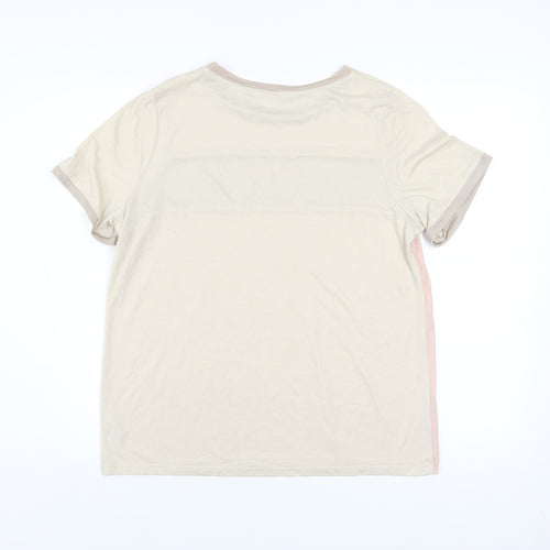 Dunnes Stores Women’s Beige Colourblock Short Sleeve T-Shirt Size 12