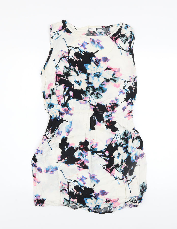 Jacqueline de Yong Women's Multicoloured Floral Sleeveless Shift Dress Size 10