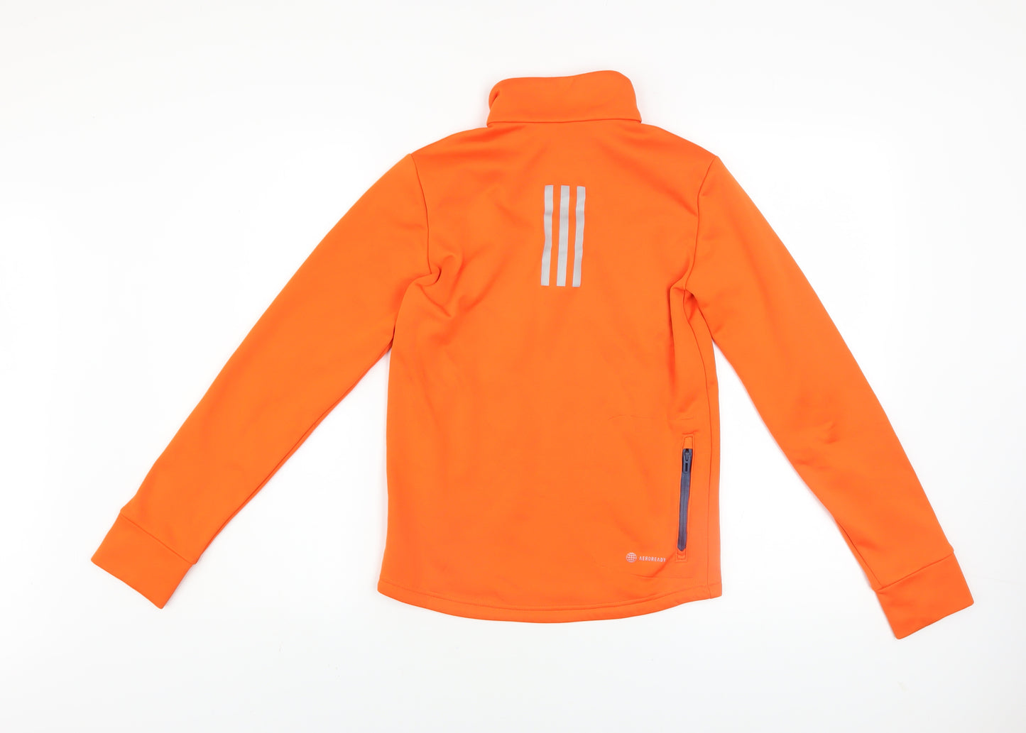 Adidas Boys Orange 11-12 Years 1/4 Zip Fleece Sports Sweatshirt