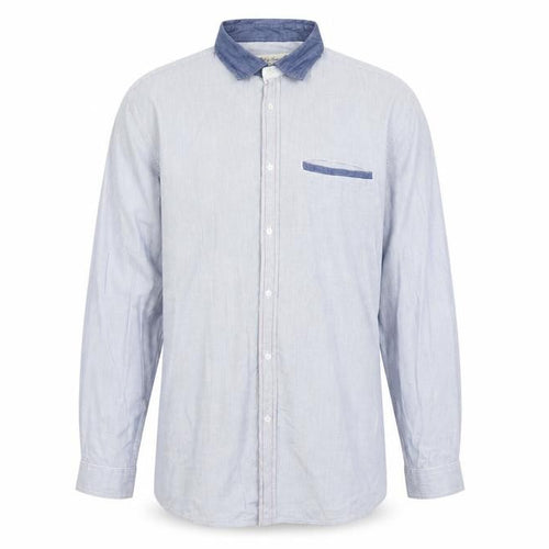 DENIMco Men's Blue Check Long Sleeve Cotton Button-Up Shirt XL
