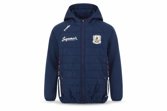 Front view of O'Neill boys’ blue 9-10 years hooded softshell sports jacket