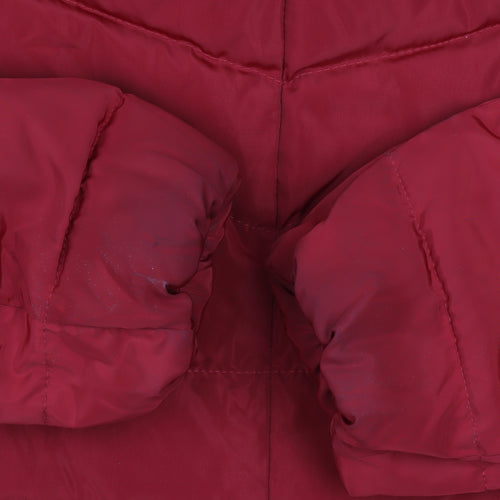 David Barry Womens Red Hooded Puffer Jacket Size 12 Winter Coat
