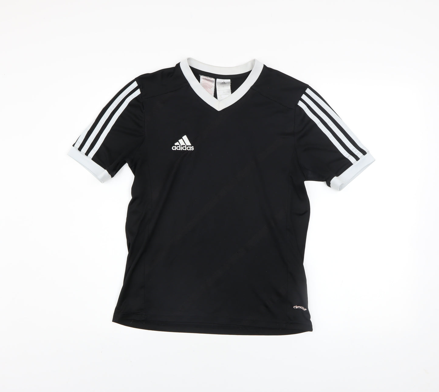 adidas Boys Black Football Jersey T-Shirt Size 14 Years Lightweight Sports Top