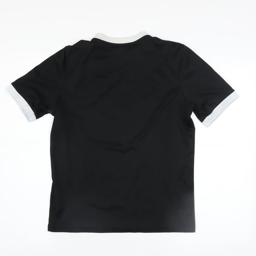 adidas Boys Black Football Jersey T-Shirt Size 14 Years Lightweight Sports Top