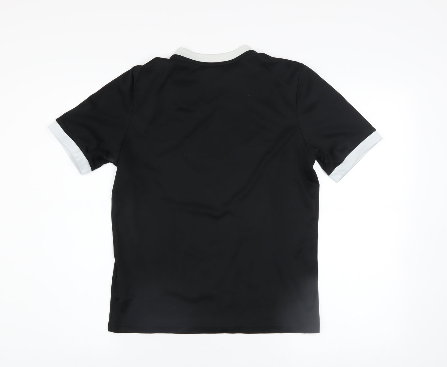 adidas Boys Black Football Jersey T-Shirt Size 14 Years Lightweight Sports Top