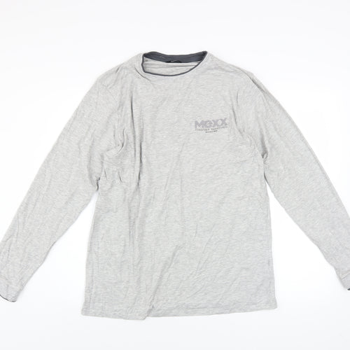 Mexx Men’s Grey Long Sleeve Crew Neck Cotton Top Size L