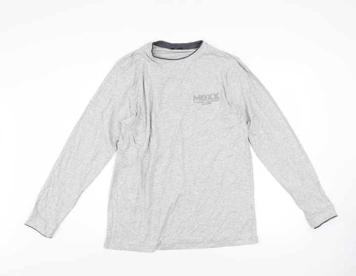 Mexx Men’s Grey Long Sleeve Crew Neck Cotton Top Size L