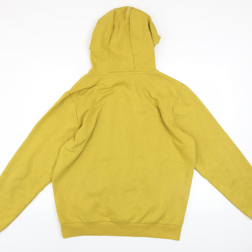 FILA Men’s Yellow Pullover Hoodie L Logo Fleece Hooded Sweatshirt