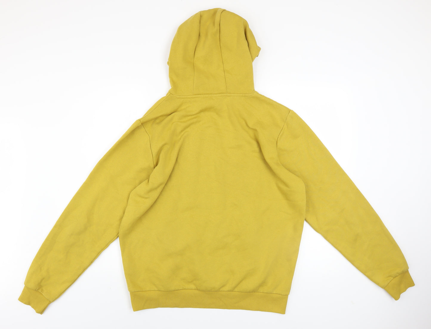 FILA Men’s Yellow Pullover Hoodie L Logo Fleece Hooded Sweatshirt
