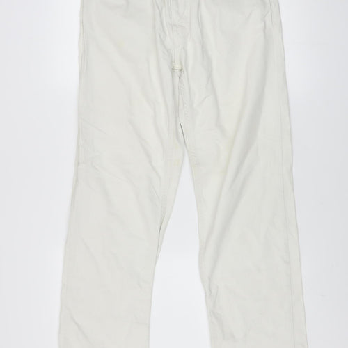 Pull&Bear Men's White Straight Jeans Size 31 Regular Fit Denim
