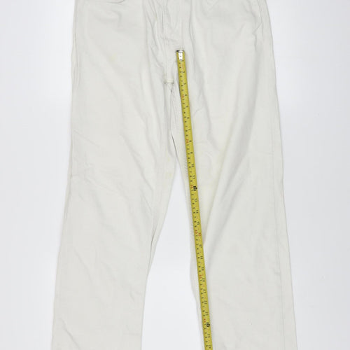 Pull&Bear Men's White Straight Jeans Size 31 Regular Fit Denim