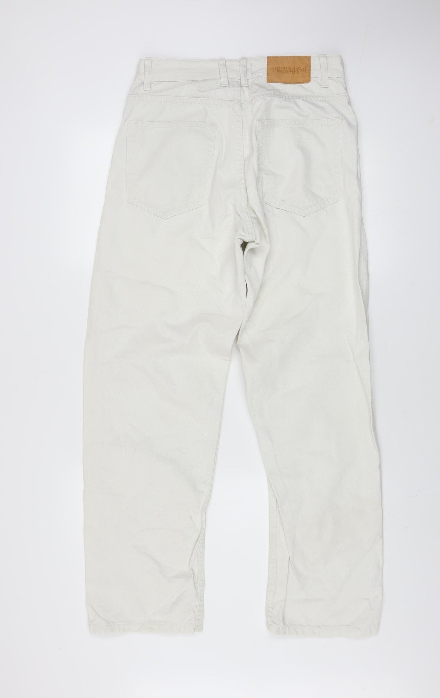 Pull&Bear Men's White Straight Jeans Size 31 Regular Fit Denim