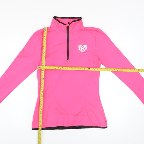 Pink Soda Sport Women's Pink 1/2 Zip Pullover Sweatshirt UK 10