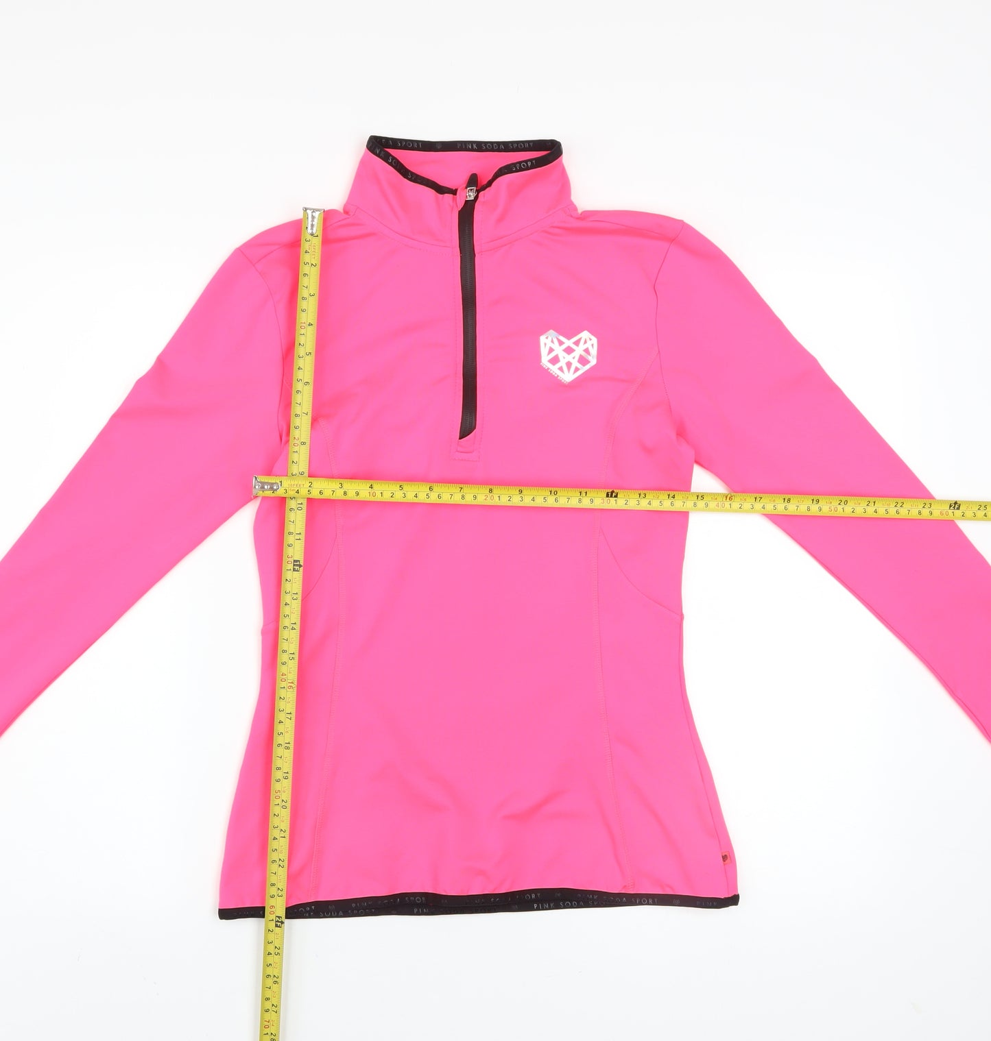 Pink Soda Sport Women's Pink 1/2 Zip Pullover Sweatshirt UK 10