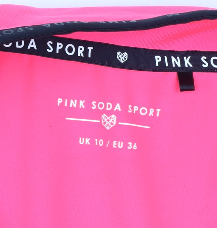 Pink Soda Sport Women's Pink 1/2 Zip Pullover Sweatshirt UK 10