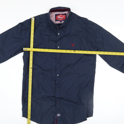 Diesel Boys Blue Polka Dot Button-Up Long Sleeve Cotton Shirt 13 Years