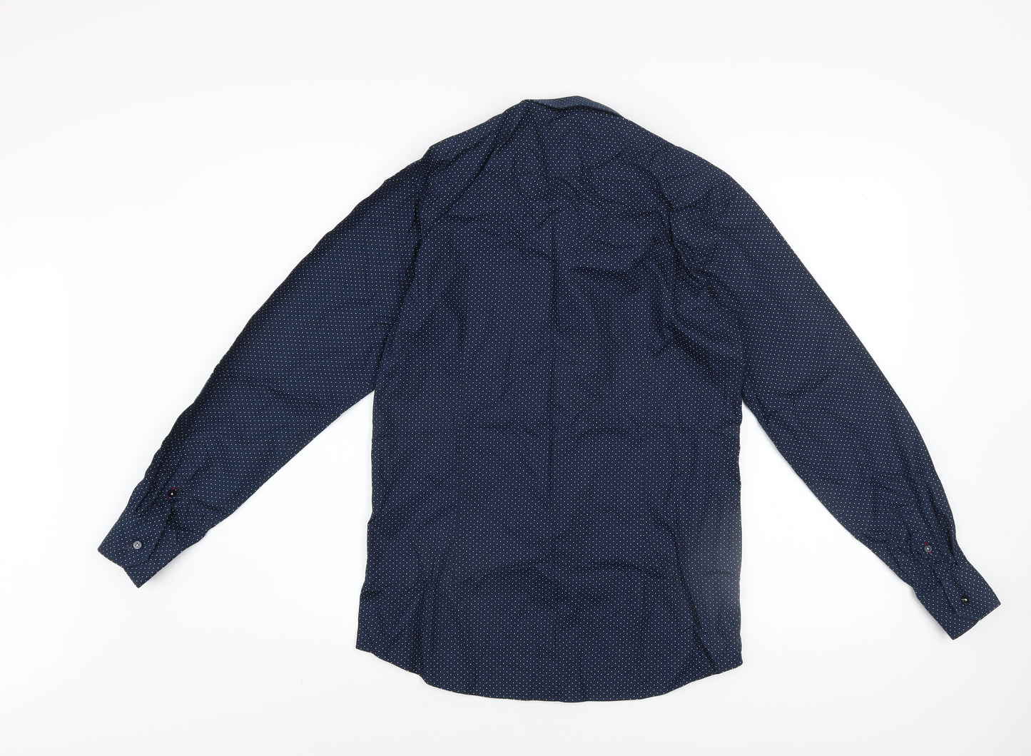 Diesel Boys Blue Polka Dot Button-Up Long Sleeve Cotton Shirt 13 Years
