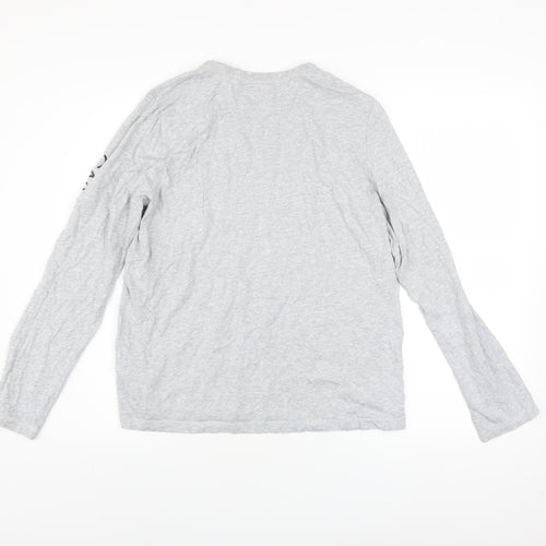 Calvin Klein Jeans Mens Grey Long Sleeve Cotton Top L
