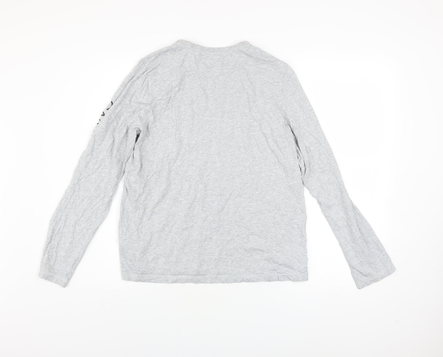 Calvin Klein Jeans Mens Grey Long Sleeve Cotton Top L