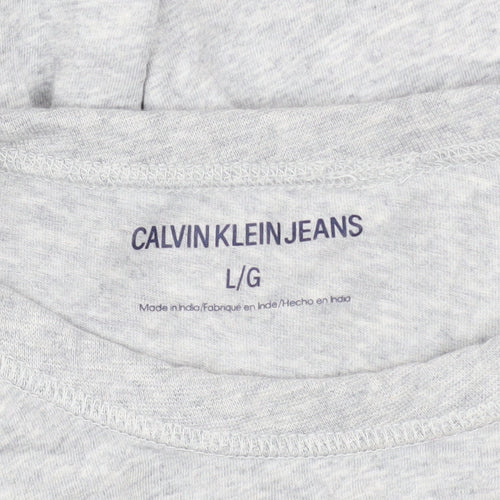 Calvin Klein Jeans Mens Grey Long Sleeve Cotton Top L