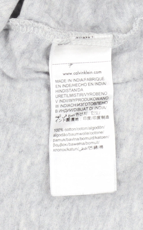 Calvin Klein Jeans Mens Grey Long Sleeve Cotton Top L
