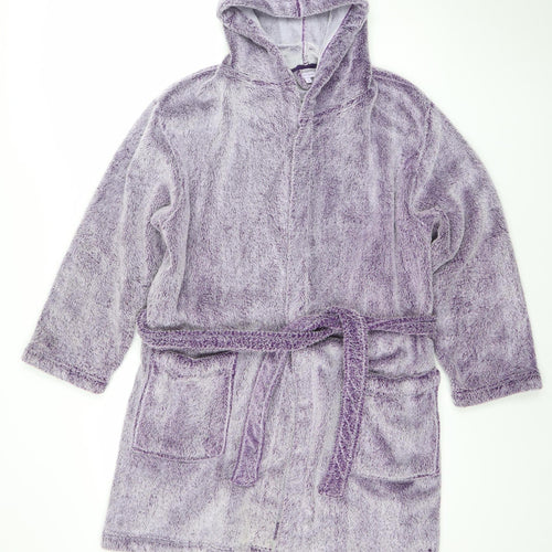 John Lewis Women's Purple Fleece Hooded Robe S