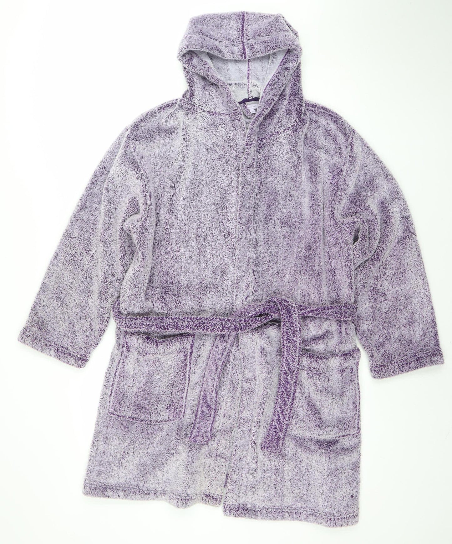 John Lewis Women's Purple Fleece Hooded Robe S