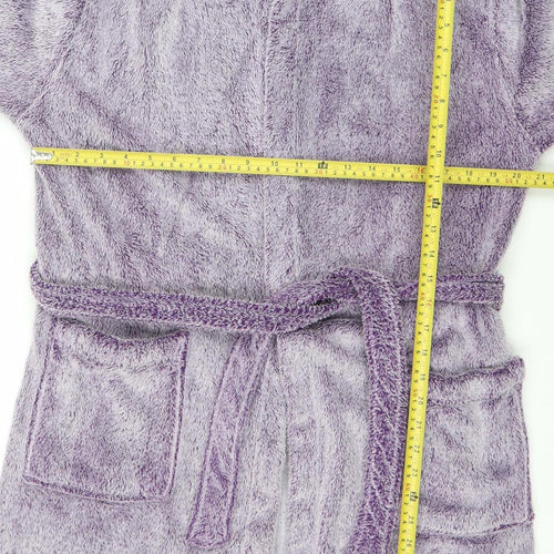 John Lewis Women's Purple Fleece Hooded Robe S