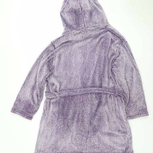 John Lewis Women's Purple Fleece Hooded Robe S